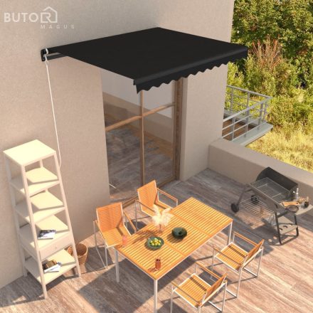 vidaXL antracitszürke kézzel behúzható napellenző 350 x 250 cm