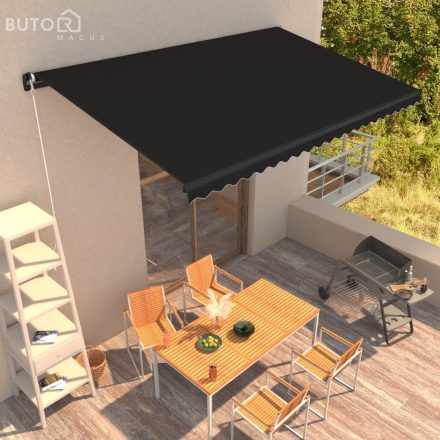 vidaXL antracitszürke kézzel behúzható napellenző 450 x 300 cm