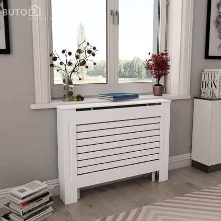 vidaXL 2 db fehér MDF radiátorburkolat 112 x 19 x 81,5 cm