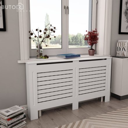 vidaXL 2 db fehér MDF radiátorburkolat 152 x 19 x 81,5 cm