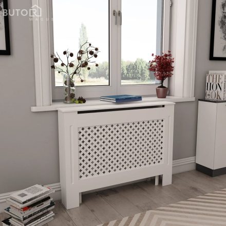 vidaXL 2 db fehér MDF radiátorburkolat 112 x 19 x 81,5 cm