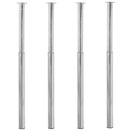 vidaXL 4 db krómszínű teleszkópos asztalláb 710 mm - 1100 mm