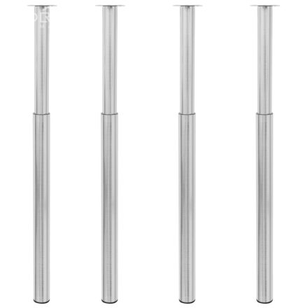 vidaXL 4 db szálcsiszolt nikkel teleszkópos asztalláb 710 mm - 1100 mm