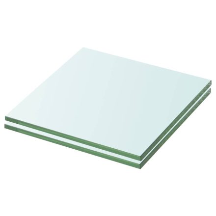 vidaXL 2 db átlátszó üveg paneles polc 20 x 15 cm