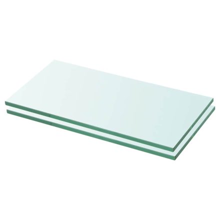 vidaXL 2 db átlátszó üveg paneles polc 20 x 30 cm