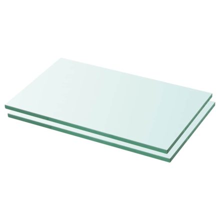 vidaXL 2 db átlátszó üveg paneles polc 30 x 12 cm