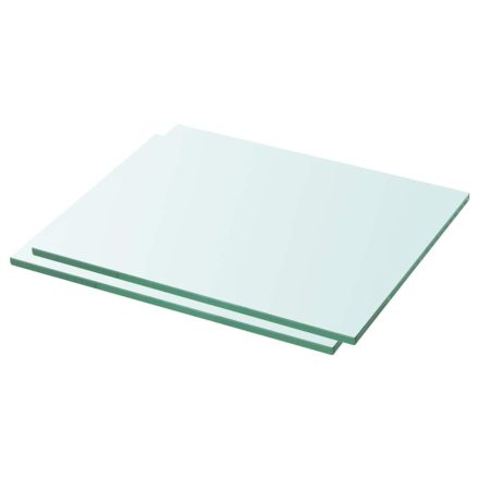 vidaXL 2 db átlátszó üveg paneles polc 30 x 20 cm