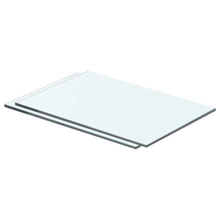 vidaXL 2 db átlátszó üveg paneles polc 40 x 20 cm