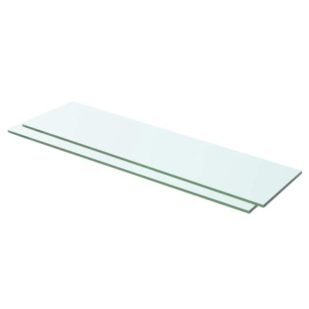 vidaXL 2 db átlátszó üveg paneles polc 60 x 12 cm