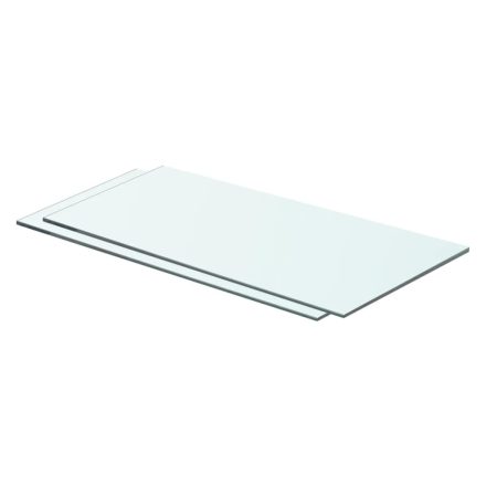 vidaXL 2 db átlátszó üveg paneles polc 60 x 25 cm