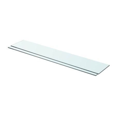 vidaXL 2 db átlátszó üveg paneles polc 80 x 15 cm