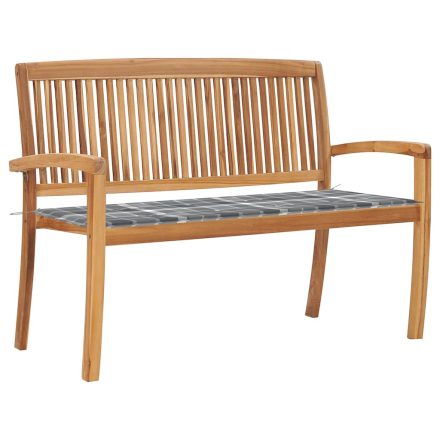 vidaXL tömör tíkfa rakásolható kerti pad párnával 128,5 cm