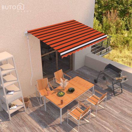 vidaXL narancssárga és barna automata napellenző 300 x 250 cm