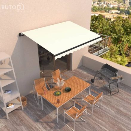 vidaXL krémszínű kézzel kihúzható napellenző 350 x 250 cm