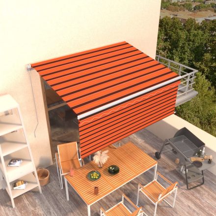 vidaXL narancs és barna kézzel kihúzható napellenző redőnnyel 3x2,5 m  