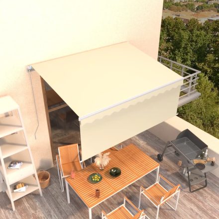 vidaXL krémszínű kézzel kihúzható napellenző redőnnyel 3 x 2,5 m  