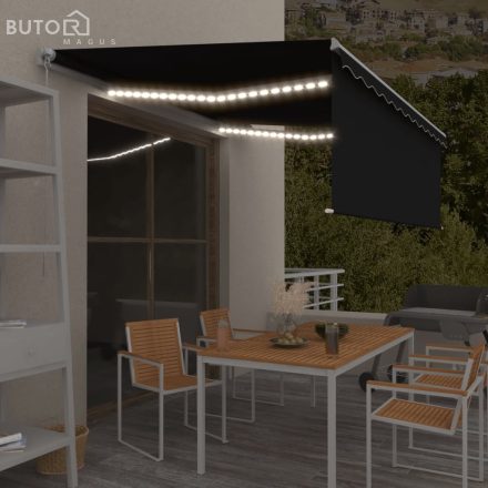 vidaXL antracitszürke kézzel kihúzható napellenző redőnnyel 4,5 x 3 m