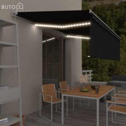 vidaXL antracitszürke kézzel kihúzható napellenző redőnnyel 5 x 3m