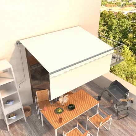 vidaXL krémszínű automata kihúzható napellenző redőnnyel 3 x 2,5 m  