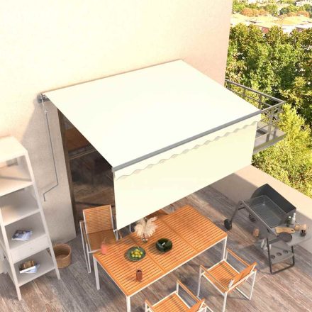 vidaXL krémszínű automata kihúzható napellenző redőnnyel 3 x 2,5 m  