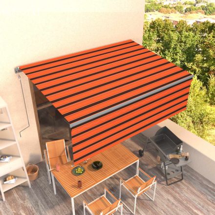 vidaXL narancssárga-barna automata napellenző redőnnyel 4,5 x 3 m