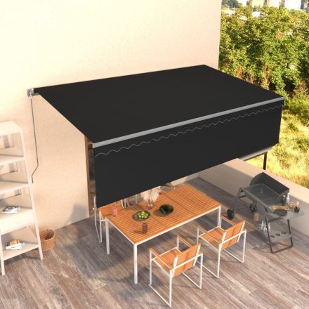 vidaXL antracitszürke kézzel kihúzható napellenző redőnnyel 5 x 3 m