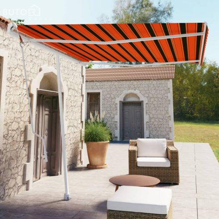 vidaXL narancssárga-barna automata póznás napellenző 300 x 250 cm