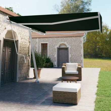 vidaXL antracitszürke automata póznás napellenző 400 x 350 cm