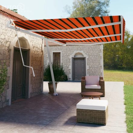 vidaXL narancssárga-barna automata póznás napellenző 600 x 350 cm