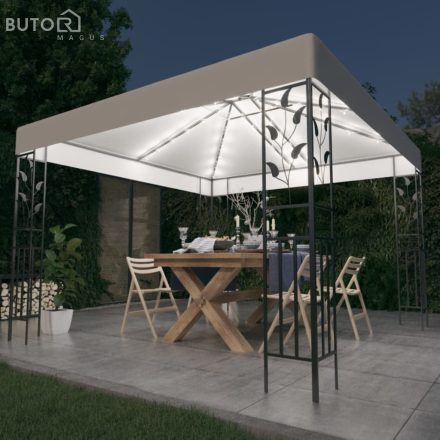 vidaXL fehér pavilon LED fényfüzérrel 3 x 3 m