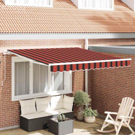 vidaXL Behúzható napellenző Kézi Narancs és Barna 350 x 250 cm szövet