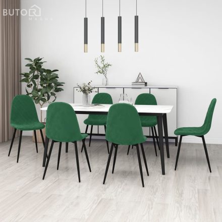 vidaXL 6 db sötétzöld bársony étkezőszék