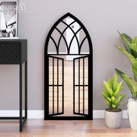 vidaXL fekete vas tükör beltéri használatra 100 x 45 cm