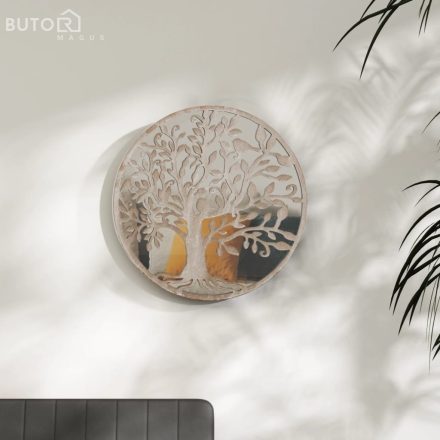 vidaXL homokszínű kerek vas tükör beltéri használatra 60 x 2,5 cm