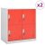 vidaXL 2 db világosszürke-piros acél zárható szekrény 90x45x92,5 cm
