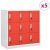 vidaXL 5 db világosszürke-piros acél zárható szekrény 90x45x92,5 cm