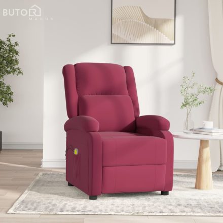 vidaXL bordó bársony elektromos masszázsfotel