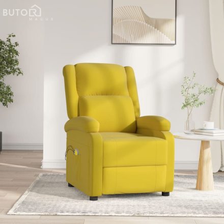 vidaXL sárga bársony elektromos masszázsfotel
