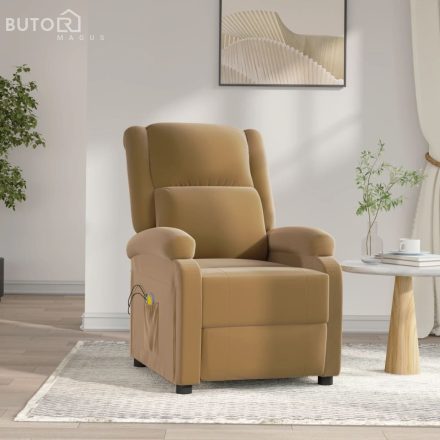 vidaXL barna bársony elektromos masszázsfotel
