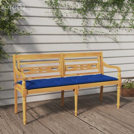 vidaXL tömör tíkfa Batavia pad kék párnával 150 cm