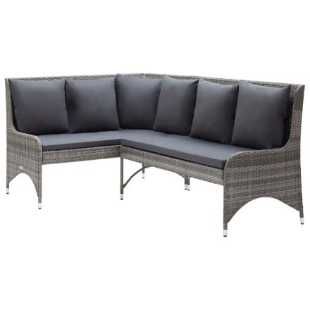 vidaXL 2 db szürke polyrattan kerti sarokkanapé