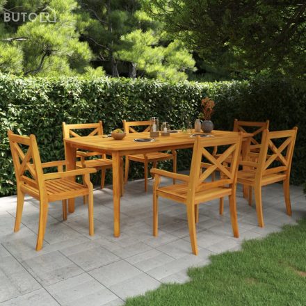 vidaXL tömör akácfa kerti asztal 200 x 100 x 75 cm