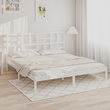 vidaXL Super King fehér tömör fa ágykeret 180 x 200 cm