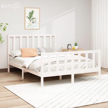 vidaXL fehér tömör fenyőfa ágy matrac nélkül 120 x 200 cm