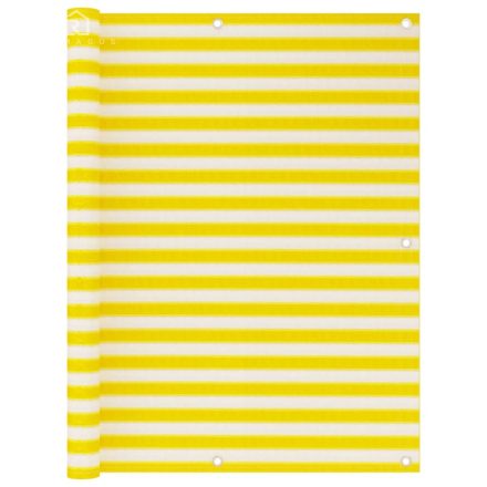 vidaXL sárga-fehér HDPE erkélytakaró 120 x 500 cm