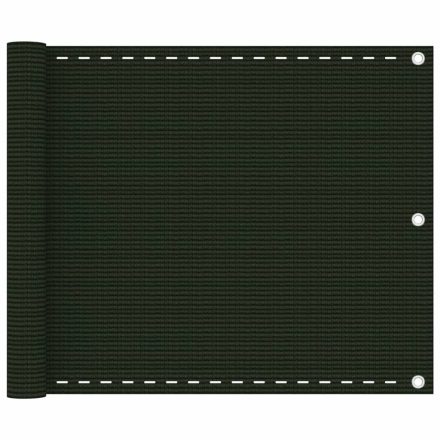 vidaXL sötétzöld HDPE erkélytakaró 75 x 500 cm