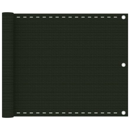 vidaXL sötétzöld HDPE erkélytakaró 75 x 600 cm