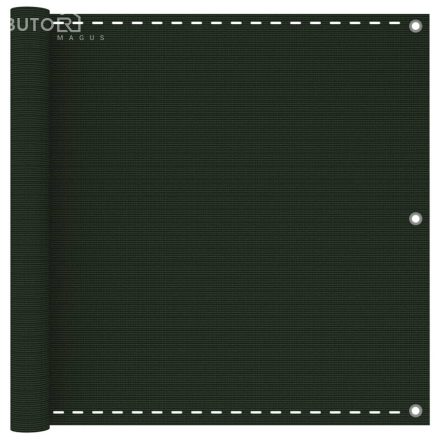 vidaXL sötétzöld HDPE erkélytakaró 90 x 400 cm