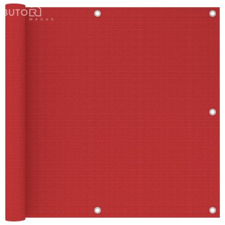 vidaXL piros HDPE erkélytakaró 90 x 500 cm