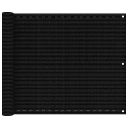 vidaXL fekete HDPE erkélytakaró 75 x 400 cm